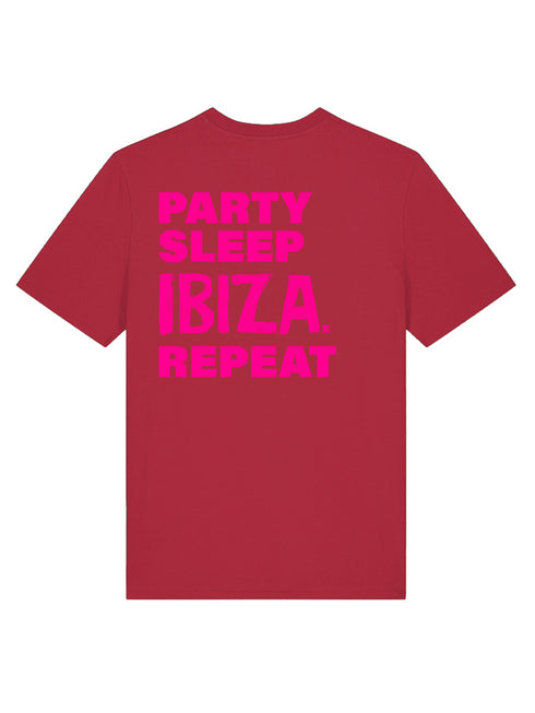 T-shirt Party Sleep Back Pink - Folk Red
